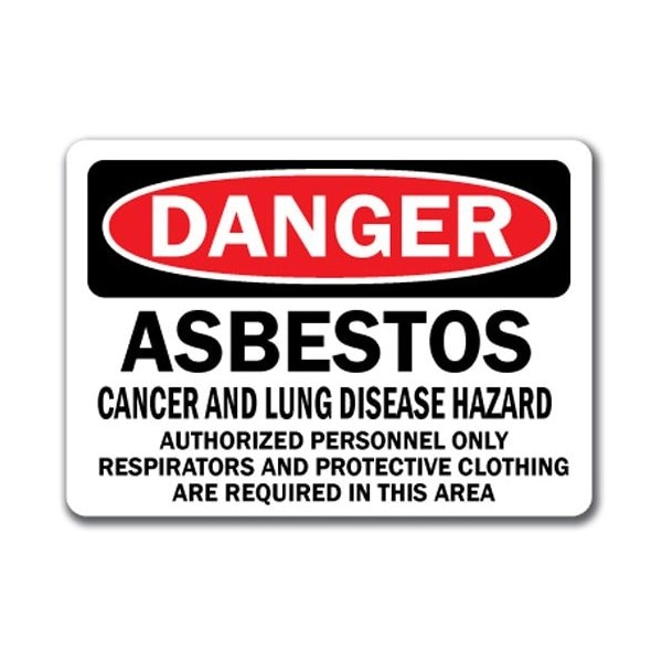 Signmission Safety Sign, 14 in Height, Plastic, Asbestos Cancer and Lung Disease1 DS-Asbestos Cancer and Lung Disease1 - main